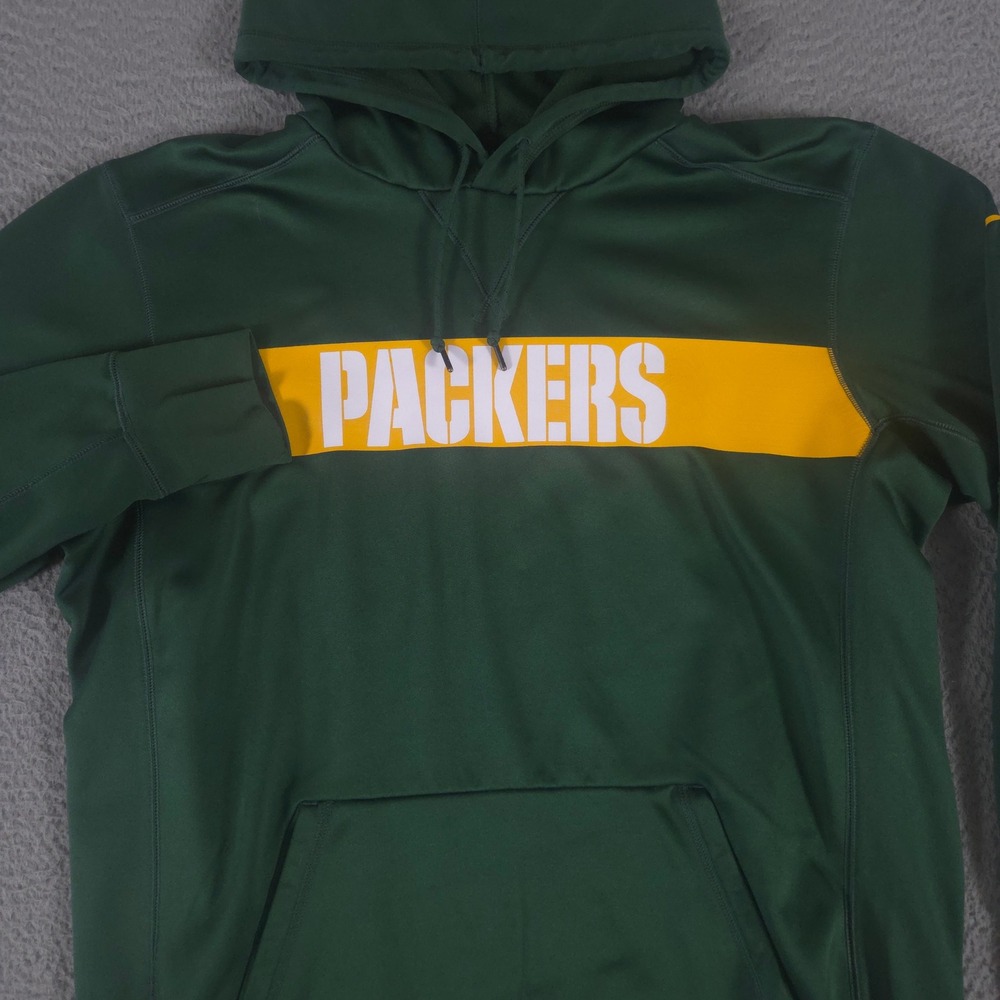 Nike Hoodie Mens Large Green Bay Packers On-Field Apparel Polyester Pullover NFL